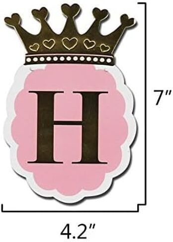 لافتة عيد ميلاد سعيد للبنات من اوزكزز. اسكالوب زهري، تاج وحروف من رقائق الذهب، زينة عيد ميلاد على شكل تاج in Kuwait