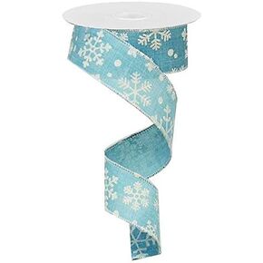 Falling Snow Royal Burlap Wired Edge Ribbon - 1.5" x 10 Yards (Navy Blue) in Saudi Arabia