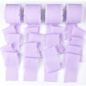 Peach Fringe Chiffon Silk Ribbon 1-1/2 Inch x 40Yd Peachpuff Ribbons Set Handmade Frayed Fabric Ribbon Boho Cloth Ribbon for Wedding Invitation Bridal Bouquet Gift Wrapping DIY Crafts in Kuwait