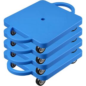 4 Pieces Sports Scooter Board Bulk Sitting Scooter Board with Handles Plastic Casters Sport Flat Scooter for Kids Children Gym Indoor Outdoor Activities Play Equipment