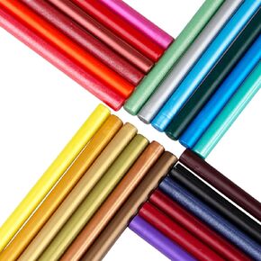 25 Pcs Sealing Wax Sticks, Glue Gun Sealing Wax Sticks, Sealing Wax Hot Glue Stick, Glue Gun Wax Seal Sticks, Wax Sticks for Stamp Seals Glue Gun in Kuwait