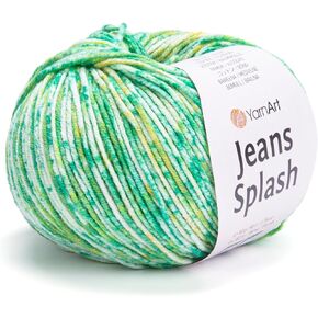 YarnArt Jeans Splash - Variegated Sport Yarn 55% Cotton 45% Acrylic 1 Skein/Ball 50 gr 174 yds Cotton Yarn Knitting Yarn Soft Yarn amigurumi Cotton Yarn (940) in Kuwait