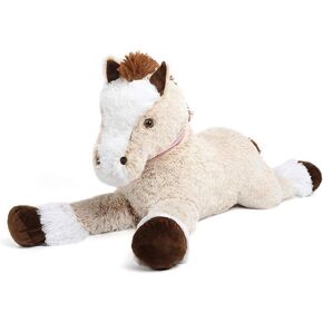 Tezituor Giant Horse Big Stuffed Animal, 4ft Large Pony Brown Plush Toy Horse, 47 inch Horse Plush Pillow Gift for Boys Girls
