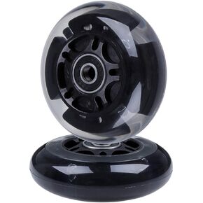 2-Pack Light Up Scooter Rear Wheels 80mm LED Flash Flashing Inline Skates Replacement Wheel with Bearings ABEC 9 for Adjustable 3-Wheel Kick Scooters in Kuwait