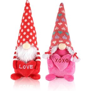 iStatue Valentine Gnomes Plush Dolls 14 in - 2-Pack Cute Cuddly Elf with Signs Love XOXO - Valentines Gifts Valentines Day Decor - Christmas Valentines Day Decorations for The Home (14-Inch) in Kuwait