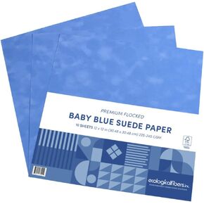 Ecological Fibers Premium Flocked Suede Paper, 12" x 12", Pack of 10 (Ballerina)