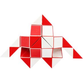 Mipartebo Magic Snake Cube Twist Puzzle 48 Wedges Large Size Twist Fidget Snake Toys Gift Party Favors Game Goodie Bag Fillers for Kids Adults Teens Red