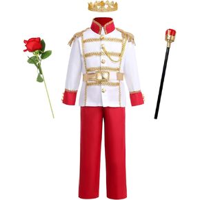 ODASDO Boy Prince Charming Costume Halloween King Cosplay Knight Dress Up Medieval Royal Prince Outfit for Birthday Christmas