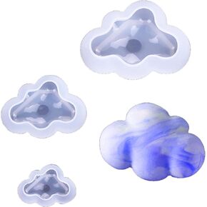3Pcs Cloud Shaped Silicone Mold Set - Perfect for Chocolate, Mousse, Fondant, Ice Cubes, Pudding, Candy, Soap, Candle, Crystal Epoxy Resin and Cake Decoration Tool in Kuwait