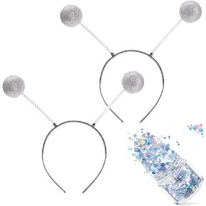 اييجيليو زي كائن فضائي على شكل كائن فضائي مريخي وطوق راس مع جليتر هولوجرافي للهالوين والحفلات بطابع الفضاء in Kuwait