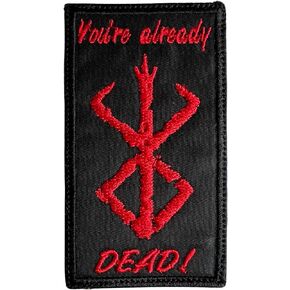 Viking Berserker You're Already Dead Patch Black/Red - Funny Tactical Military Morale Embroidered Patch Hook Fastener Backing in Saudi Arabia