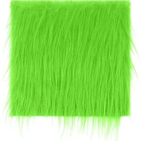 Faux Fur for Crafts 10 x 20Inch Fake Fur Christmas Fuzzy Fabric Squares Shaggy Fluffy Fur Fabric Sewing Fur Cuts for DIY Craft Hobby Halloween Winter Costume Decoration Rugs Mats(Green)