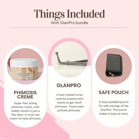 Vajraang GlanPro - Stretching Tool for Phimosis | Ergonomic & Safe to use | with Phimosis Cream and Safe Pouch and Stopper | Works on pinhole Phimosis to Type 1 in Saudi Arabia