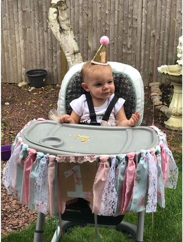 Finduat Baby Girl 1 قبعة مخروطية لعيد الميلاد، تاج عيد ميلاد طفلة قابلة للتعديل لمستلزمات حفلات عيد الميلاد الأولى للفتيات الصغيرات in Kuwait