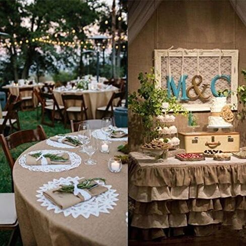 شريط أوكسو مصنوع من الخيش الطبيعي مع شريط مزخرف بالدانتيل الأبيض أشرطة من قماش الجوت 1.000 متر in Kuwait