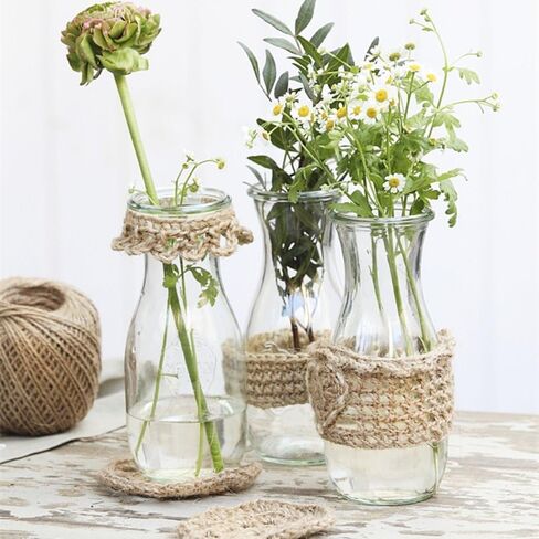 شريط أوكسو مصنوع من الخيش الطبيعي مع شريط مزخرف بالدانتيل الأبيض أشرطة من قماش الجوت 1.000 متر in Kuwait