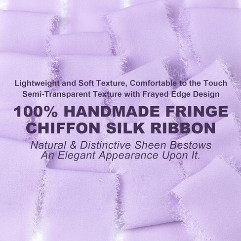 Peach Fringe Chiffon Silk Ribbon 1-1/2 Inch x 40Yd Peachpuff Ribbons Set Handmade Frayed Fabric Ribbon Boho Cloth Ribbon for Wedding Invitation Bridal Bouquet Gift Wrapping DIY Crafts in Kuwait