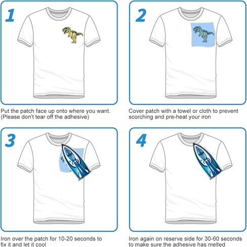 Aucuu 14 حزمة من الرقع المطرزة على شكل ديناصور، مزخرفة للملابس، والقبعات، والجينز، والسترات، والفساتين، والكي أو الخياطة على الرقع، وإكسسوارات تزيين لطيفة DIY لملابس الأولاد والبنات in Kuwait