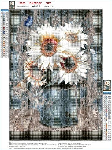 MXJSUA DIY White Flower Diamond Art Kits for Adults, Diamond Painting Kits for Adults, Full Round Drill Diamond Gem Art Embroidery Kit for Kids, Diamond Dots Beads for Arts and Crafts, 12x16In in Saudi Arabia