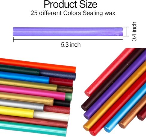 25 Pcs Sealing Wax Sticks, Glue Gun Sealing Wax Sticks, Sealing Wax Hot Glue Stick, Glue Gun Wax Seal Sticks, Wax Sticks for Stamp Seals Glue Gun in Kuwait