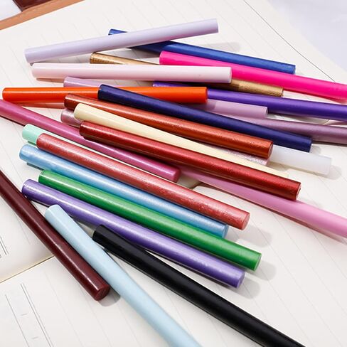 25 Pcs Sealing Wax Sticks, Glue Gun Sealing Wax Sticks, Sealing Wax Hot Glue Stick, Glue Gun Wax Seal Sticks, Wax Sticks for Stamp Seals Glue Gun in Kuwait
