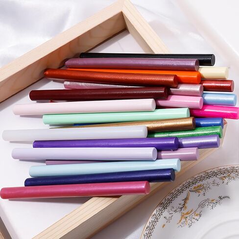 25 Pcs Sealing Wax Sticks, Glue Gun Sealing Wax Sticks, Sealing Wax Hot Glue Stick, Glue Gun Wax Seal Sticks, Wax Sticks for Stamp Seals Glue Gun in Kuwait
