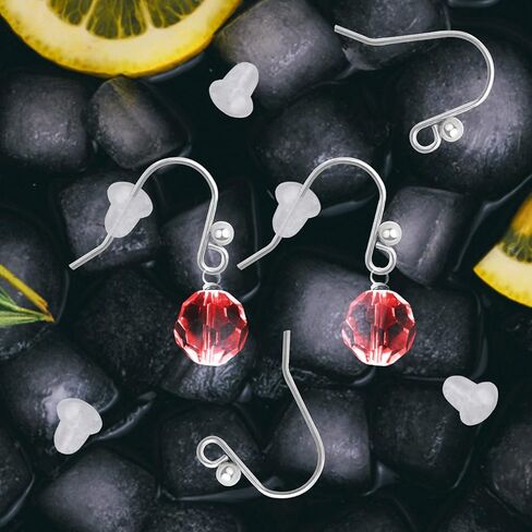 50pcs Stainless Steel French Earring Hooks Hypo-allergenic Ear Wires Ball Fish Hooks with 50pcs Clear Bullet Earring Backs for DIY Dangle Earrings Jewelry Making in Kuwait