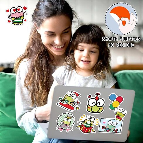 100 قطعة من ملصقات الرسوم المتحركة Kawaii ملصقات الضفدع اللطيفة ملصقات الفينيل المقاومة للماء لأجهزة الكمبيوتر المحمول وزجاجات المياه ولوح التزلج والجيتار للأولاد والبنات والأطفال والمراهقين والبالغين لوازم حفلات أعياد الميلاد in Saudi Arabia