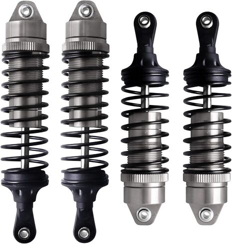 AllinRC 4PCS Aluminum Front & Rear RC Shocks for 1/10 RC Truck Traxxas Slash 2WD/4x4 Shocks Rustler 4X4 Shocks Stampede 4X4 Shocks Hoss 4X4 Replace 5862 (Gray) in Saudi Arabia