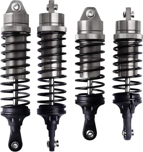 AllinRC 4PCS Aluminum Front & Rear RC Shocks for 1/10 RC Truck Traxxas Slash 2WD/4x4 Shocks Rustler 4X4 Shocks Stampede 4X4 Shocks Hoss 4X4 Replace 5862 (Gray) in Saudi Arabia