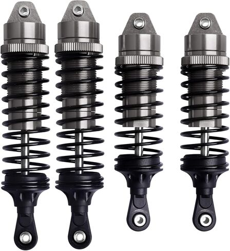 AllinRC 4PCS Aluminum Front & Rear RC Shocks for 1/10 RC Truck Traxxas Slash 2WD/4x4 Shocks Rustler 4X4 Shocks Stampede 4X4 Shocks Hoss 4X4 Replace 5862 (Gray) in Saudi Arabia