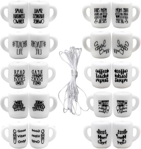 wozadu 20 جهاز كمبيوتر شخصى سيليكون الخرز البؤري سيليكون أمي بوس الخرز لأقلام مطرز شخصيات سيليكون حبة عدة لصنع سلسلة المفاتيح قلادة سوار الحرف اليدوية in Kuwait