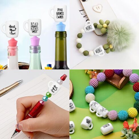 wozadu 20 جهاز كمبيوتر شخصى سيليكون الخرز البؤري سيليكون أمي بوس الخرز لأقلام مطرز شخصيات سيليكون حبة عدة لصنع سلسلة المفاتيح قلادة سوار الحرف اليدوية in Kuwait