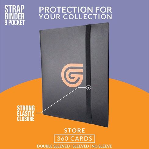 Trading Card Binder - Card Album Folder - Side Loading for TCG (9 Pocket, Black) in Kuwait
