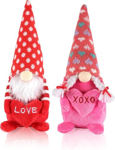 iStatue Valentine Gnomes Plush Dolls 14 in - 2-Pack Cute Cuddly Elf with Signs Love XOXO - Valentines Gifts Valentines Day Decor - Christmas Valentines Day Decorations for The Home (14-Inch) in Kuwait