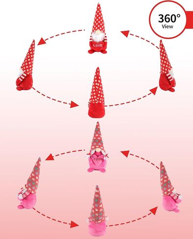 iStatue Valentine Gnomes Plush Dolls 14 in - 2-Pack Cute Cuddly Elf with Signs Love XOXO - Valentines Gifts Valentines Day Decor - Christmas Valentines Day Decorations for The Home (14-Inch) in Kuwait