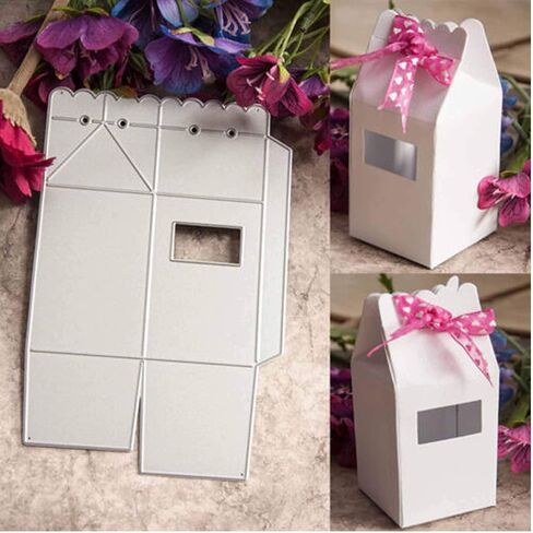 Adies 3D Milk Box Metal Die Cuts, Candy Gift Box Flower Greeting Card Cutting Dies Cut Stencils DIY Scrapbooking Photo Album Decorative Embossing Paper Card Making, 10.8 x 15.5 cm4.25 x 6.1 inch in Saudi Arabia