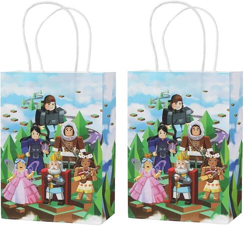 12 قطعة من حقائب الحفلات بطابع لعبة الروبوت، حقائب هدايا بنمط فريد للاولاد والبنات والاطفال، لوازم الحفلات، بتصميم خاص للحلوى، اكياس هدايا متينة وسميكة للغاية مع in Kuwait