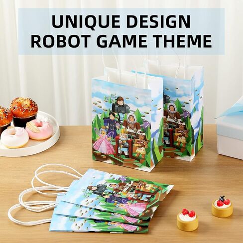 12 قطعة من حقائب الحفلات بطابع لعبة الروبوت، حقائب هدايا بنمط فريد للاولاد والبنات والاطفال، لوازم الحفلات، بتصميم خاص للحلوى، اكياس هدايا متينة وسميكة للغاية مع in Kuwait