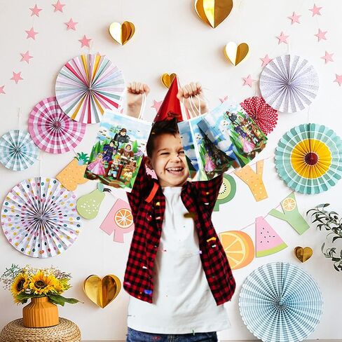 12 قطعة من حقائب الحفلات بطابع لعبة الروبوت، حقائب هدايا بنمط فريد للاولاد والبنات والاطفال، لوازم الحفلات، بتصميم خاص للحلوى، اكياس هدايا متينة وسميكة للغاية مع in Kuwait