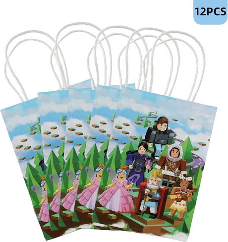 12 قطعة من حقائب الحفلات بطابع لعبة الروبوت، حقائب هدايا بنمط فريد للاولاد والبنات والاطفال، لوازم الحفلات، بتصميم خاص للحلوى، اكياس هدايا متينة وسميكة للغاية مع in Kuwait