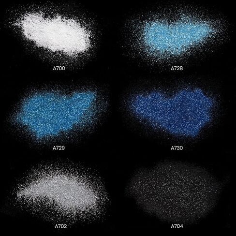 مجموعة Arteza Chunky Glitter، 6 × زجاجات 2 أونصة، لمعان جوهري للراتنج والغراء والطلاء الأكريليك ولوازم الفنون والحرف اليدوية لإنشاء مشاريع DIY وفن العطلات in Saudi Arabia