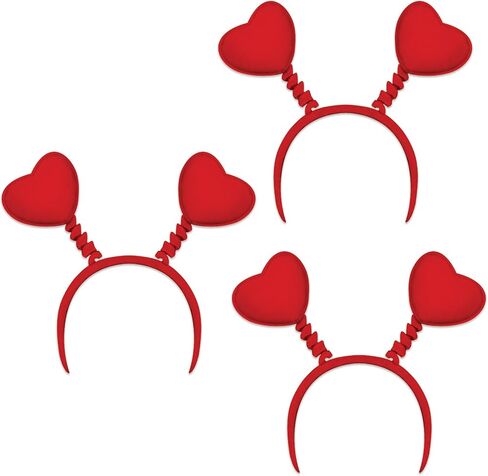 Beistle S70765RAZ3 Heart Boppers مقاس واحد يناسب الجميع (أحمر)، عبوة من 3 قطع in Kuwait