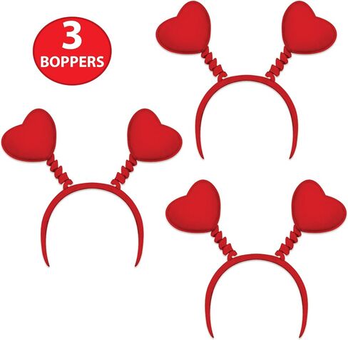 Beistle S70765RAZ3 Heart Boppers مقاس واحد يناسب الجميع (أحمر)، عبوة من 3 قطع in Kuwait