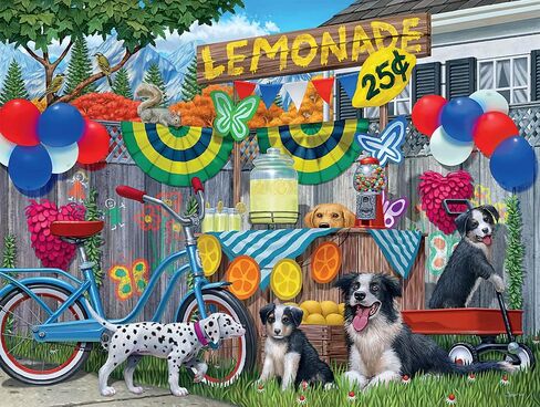 Buffalo Games - Lemonade Pups - 750 Piece Jigsaw Puzzle for Adults Challenging Puzzle Perfect for Game Nights - 750 Piece Finished Size is 24.00 x 18.00 in Saudi Arabia