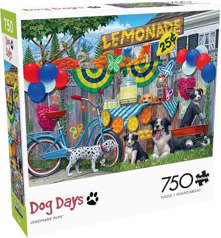 Buffalo Games - Lemonade Pups - 750 Piece Jigsaw Puzzle for Adults Challenging Puzzle Perfect for Game Nights - 750 Piece Finished Size is 24.00 x 18.00 in Saudi Arabia