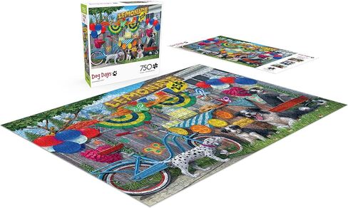 Buffalo Games - Lemonade Pups - 750 Piece Jigsaw Puzzle for Adults Challenging Puzzle Perfect for Game Nights - 750 Piece Finished Size is 24.00 x 18.00 in Saudi Arabia