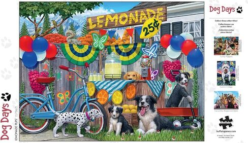 Buffalo Games - Lemonade Pups - 750 Piece Jigsaw Puzzle for Adults Challenging Puzzle Perfect for Game Nights - 750 Piece Finished Size is 24.00 x 18.00 in Saudi Arabia