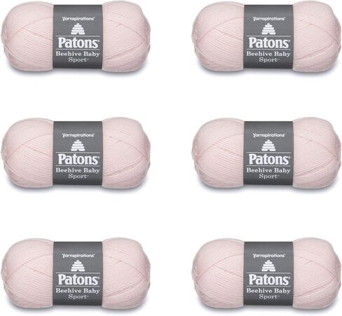 خيوط Patons Beehive Baby Sport باللون الأخضر الرقيق - 6 عبوات من 3.5 أونصة/100 جم - ألياف ممزوجة - 3 DK - 359 ياردة - الحياكة والكروشيه والحرف اليدوية in Kuwait