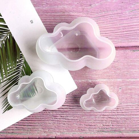 3Pcs Cloud Shaped Silicone Mold Set - Perfect for Chocolate, Mousse, Fondant, Ice Cubes, Pudding, Candy, Soap, Candle, Crystal Epoxy Resin and Cake Decoration Tool in Kuwait
